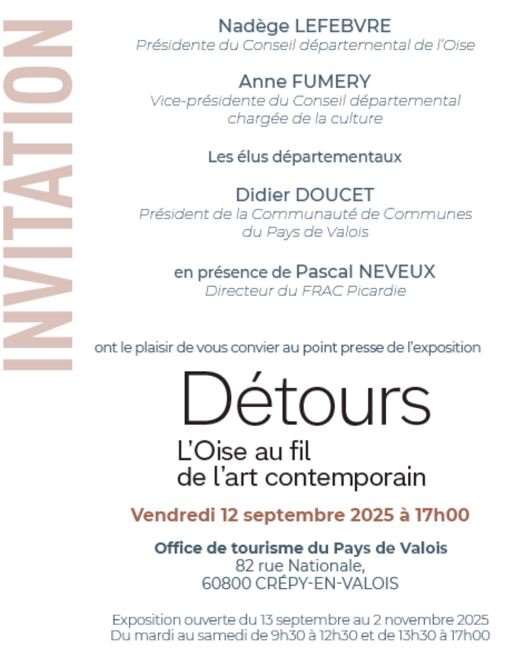  Exposition Détours, l’Oise au fil de l’art contemporain à Crépy-en-Valois