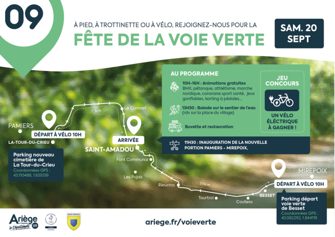 VOIE VERTE | Fête de la voie verte, inauguration du tronçon Rieucros - Pamiers VOIE VERTE | Fête de la voie verte, inauguration du tronçon Rieucros - Pamiers