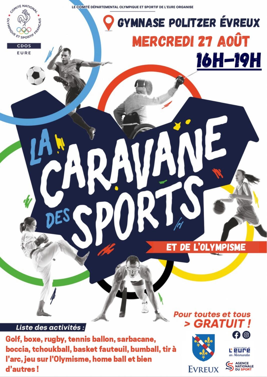 CP - Caravane de sports et de l'Olympisme - mercredi 27 août 2025 - gymnase Politzer - Évreux 