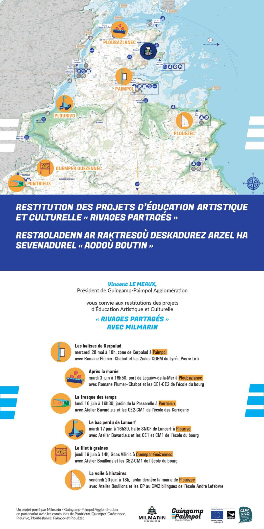 Pontrieux : restitutions des projets d’Éducation Artistique et Culturelle Pontrieux : restitutions des projets d’Éducation Artistique et Culturelle