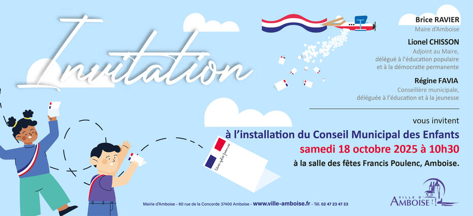 Invitation : installation du Conseil Municipal des Enfants