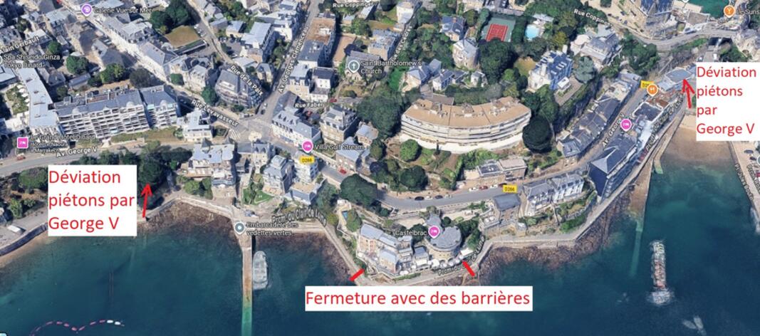 Fermeture d'un tronçon, promenade du Clair de Lune