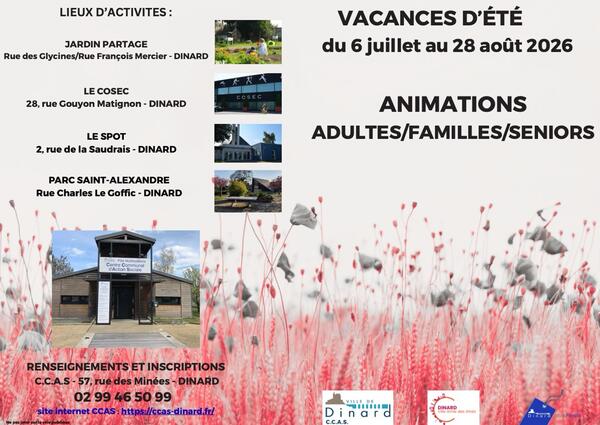 Programme des animations d'été du CCAS Dinard