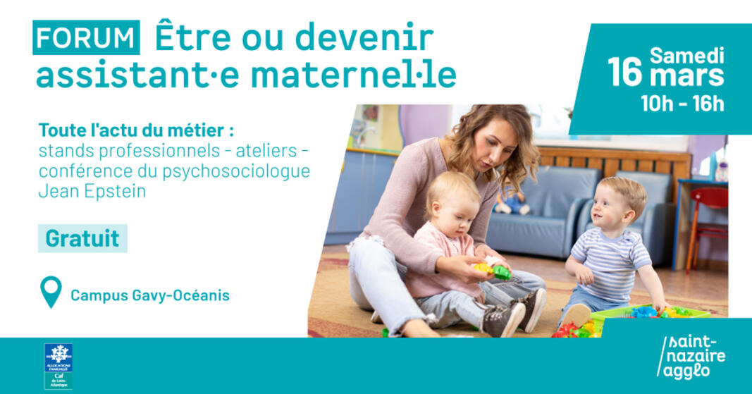 Samedi 16 mars :  un forum dédié au métier d’assistant·e maternel·le à Saint-Nazaire 