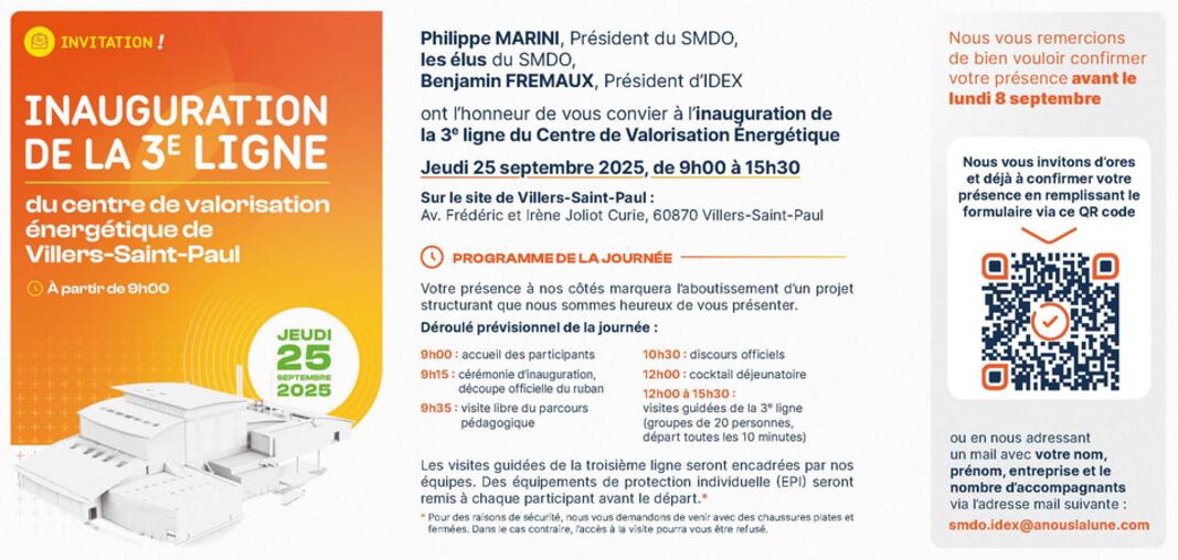 Inauguration de la 3e ligne du centre de valorisation énergétique