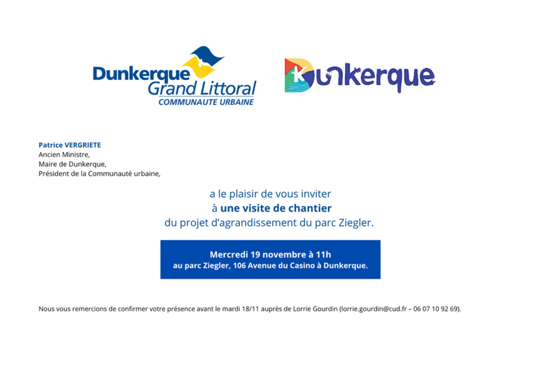 Invitation presse - visite de chantier du parc Ziegler