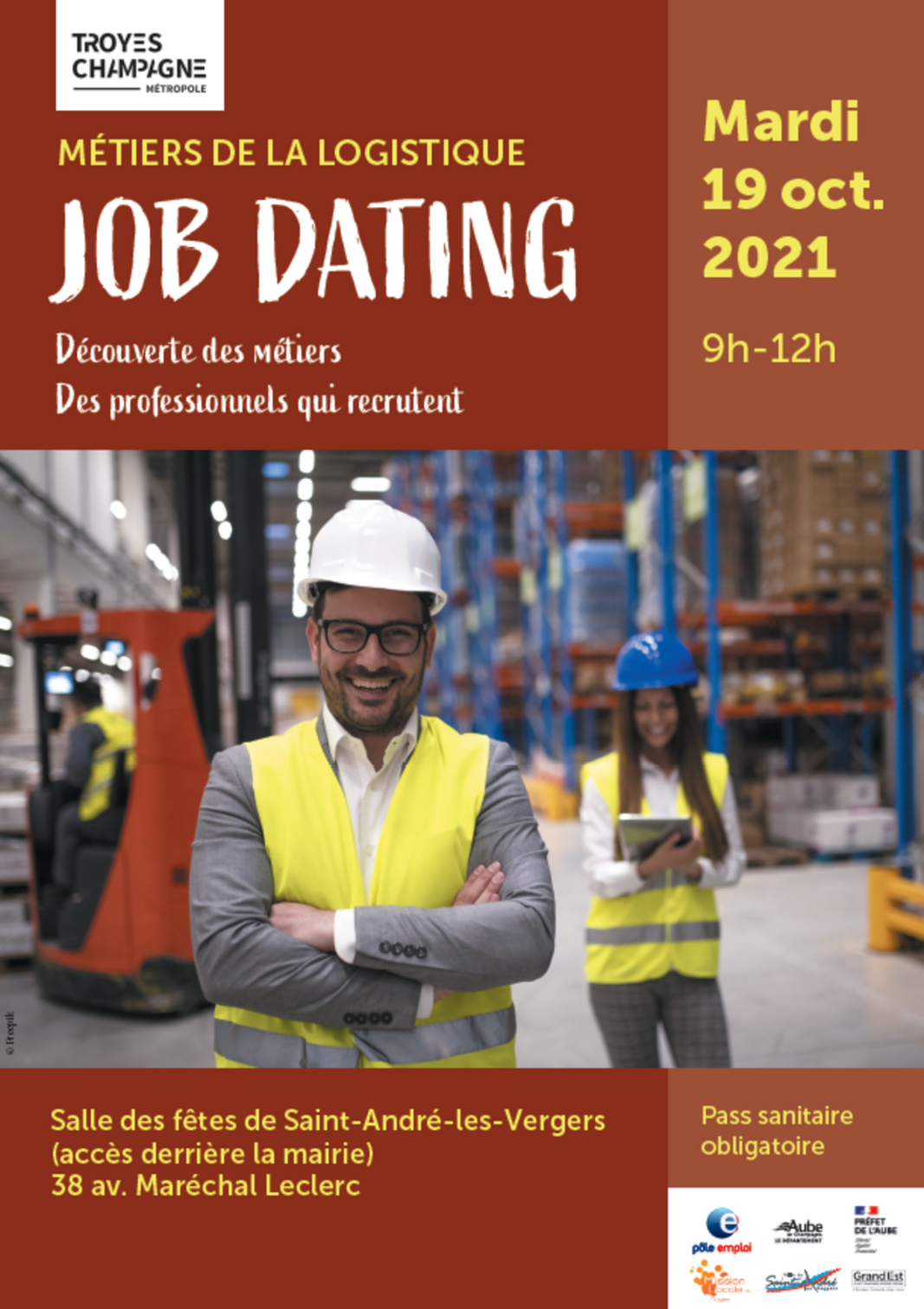 Un job dating dédié aux métiers de la logistique organisé par Troyes Champagne Métropole - mardi 19 octobre 2021