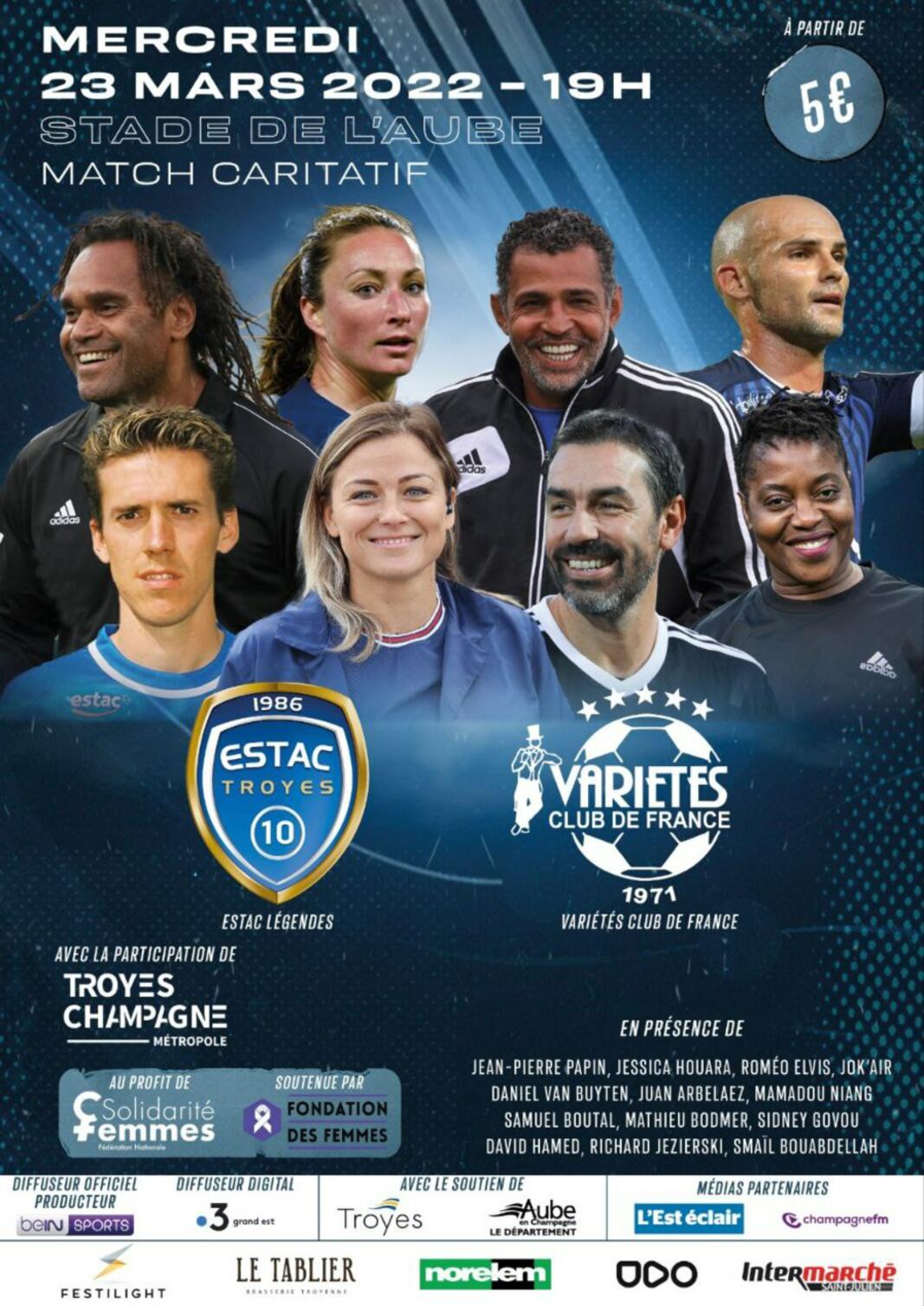 De nombreuses personnalités sont attendues à Troyes dans le cadre d'un match de gala prévu le 23 mars 2022 De nombreuses personnalités sont attendues à Troyes dans le cadre d'un match de gala prévu le 23 mars 2022